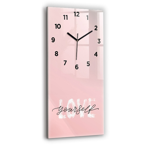 Vertical wall clock The inscription Love yourself