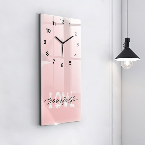 Vertical wall clock The inscription Love yourself
