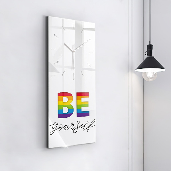 Vertical wall clock The inscription Be yourself