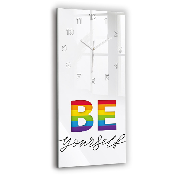 Vertical wall clock The inscription Be yourself