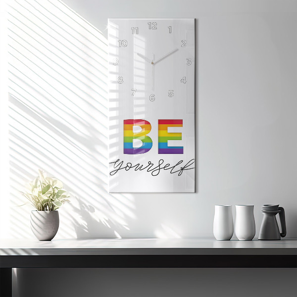 Vertical wall clock The inscription Be yourself
