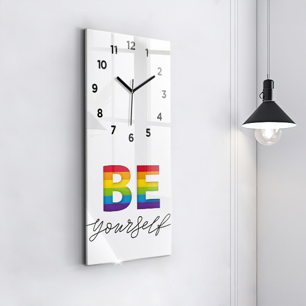 Vertical wall clock The inscription Be yourself