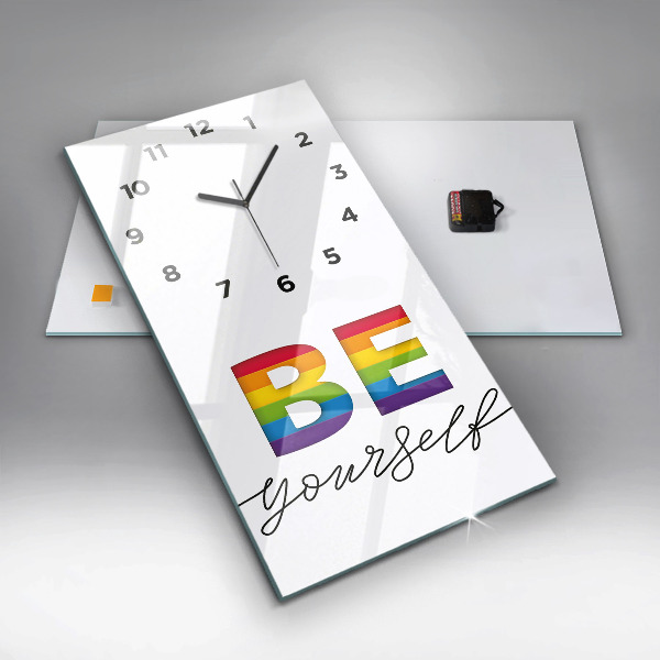 Vertical wall clock The inscription Be yourself