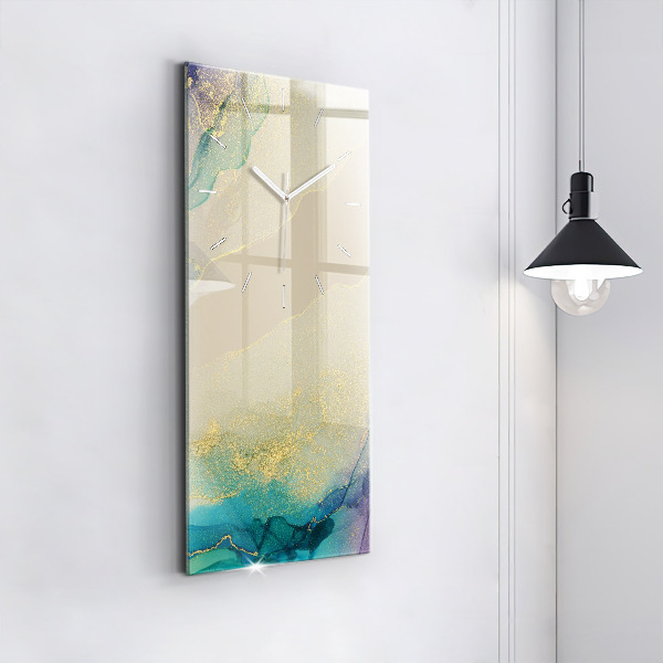Vertical wall clock Abstraction of colors