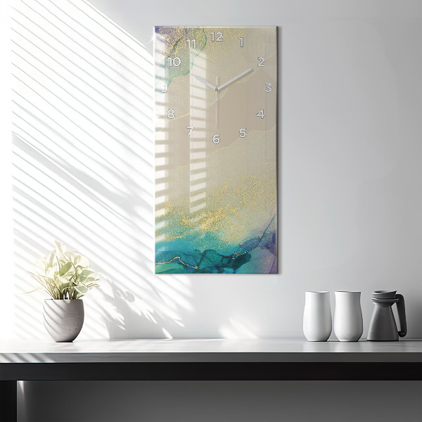 Vertical wall clock Abstraction of colors