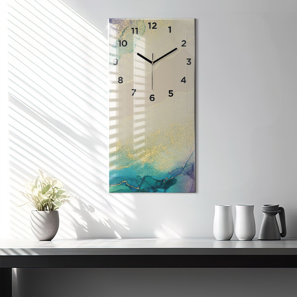 Vertical wall clock Abstraction of colors