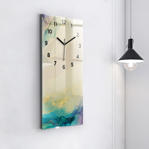 Vertical wall clock Abstraction of colors