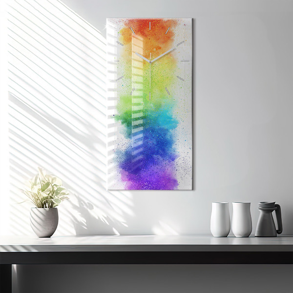 Vertical wall clock Abstract rainbow