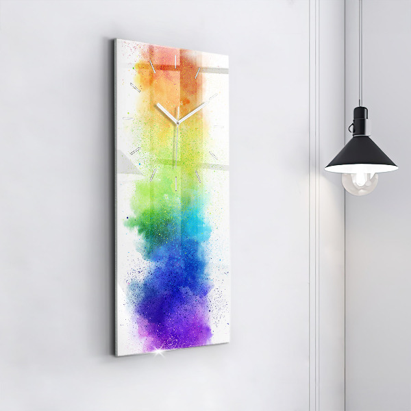 Vertical wall clock Abstract rainbow