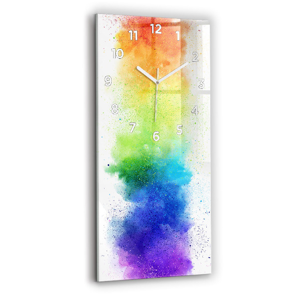 Vertical wall clock Abstract rainbow