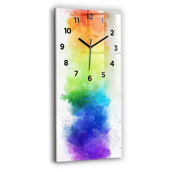 Vertical wall clock Abstract rainbow