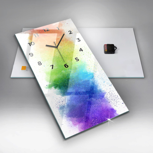 Vertical wall clock Abstract rainbow