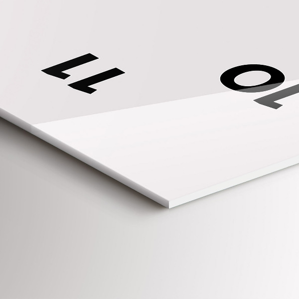 Vertical wall clock Rhinoceros line art