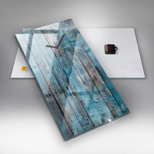 Vertical wall clock Blue boards