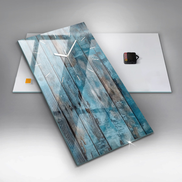 Vertical wall clock Blue boards