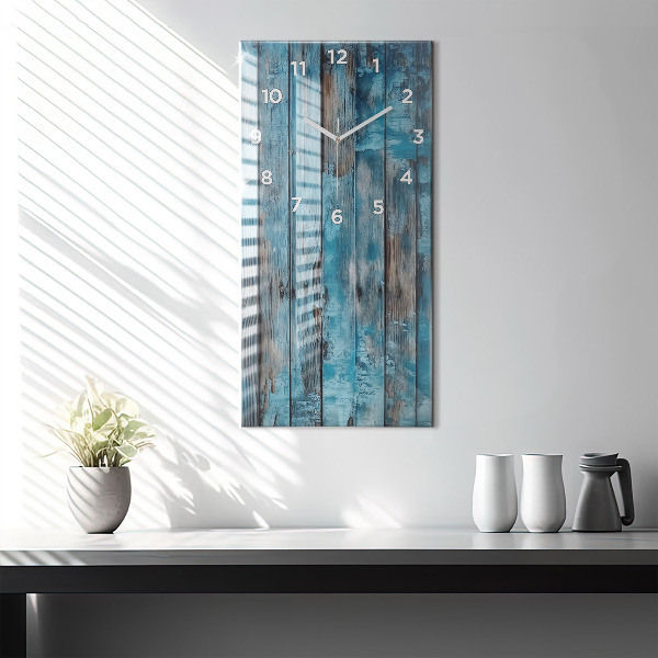 Vertical wall clock Blue boards