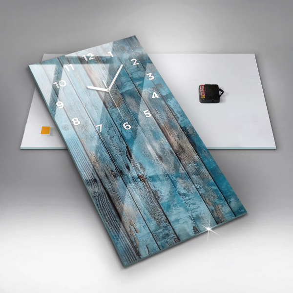 Vertical wall clock Blue boards