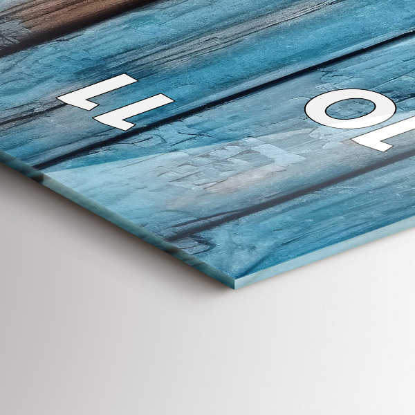 Vertical wall clock Blue boards