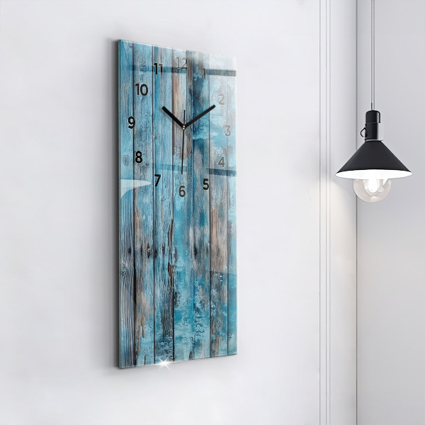 Vertical wall clock Blue boards