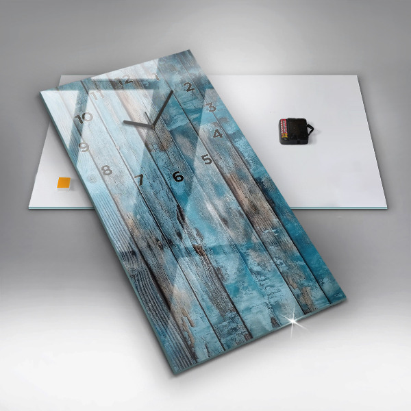 Vertical wall clock Blue boards