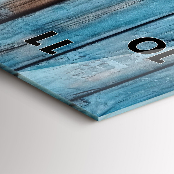 Vertical wall clock Blue boards