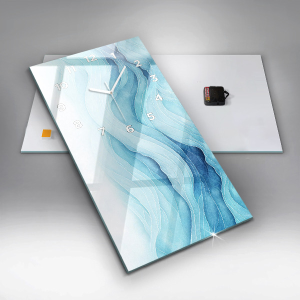 Vertical wall clock Blue clouds