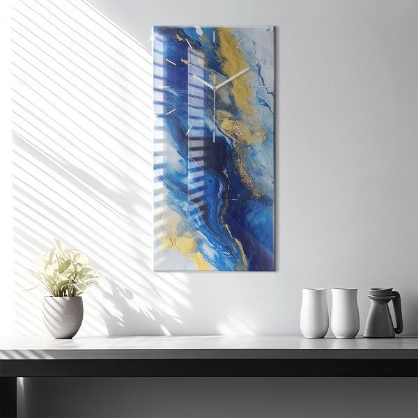 Vertical wall clock Blue marble