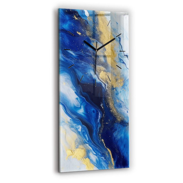 Vertical wall clock Blue marble