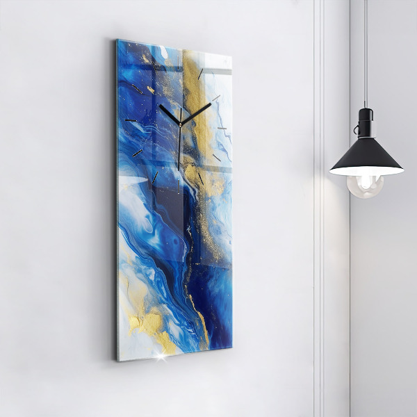 Vertical wall clock Blue marble