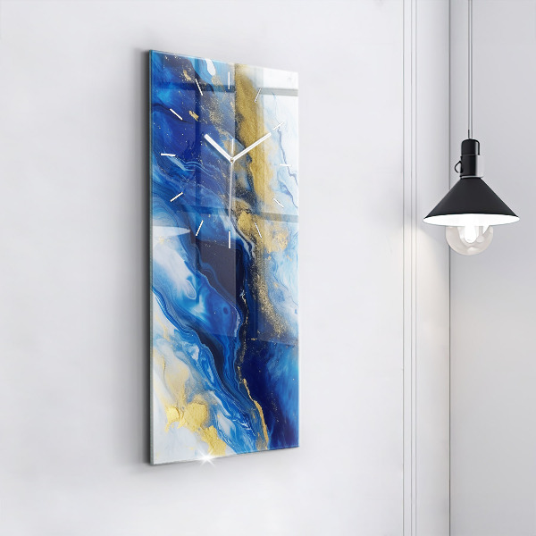 Vertical wall clock Blue marble