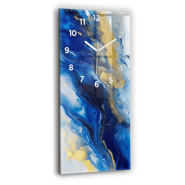 Vertical wall clock Blue marble