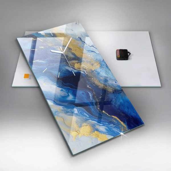 Vertical wall clock Blue marble