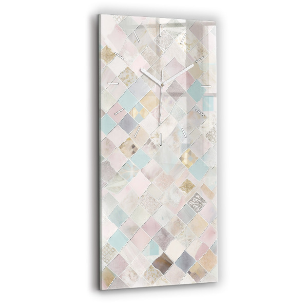 Vertical wall clock Colored tiles