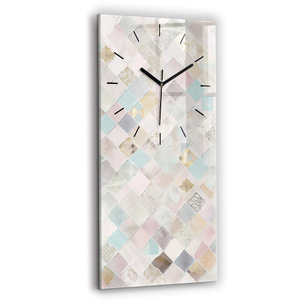 Vertical wall clock Colored tiles