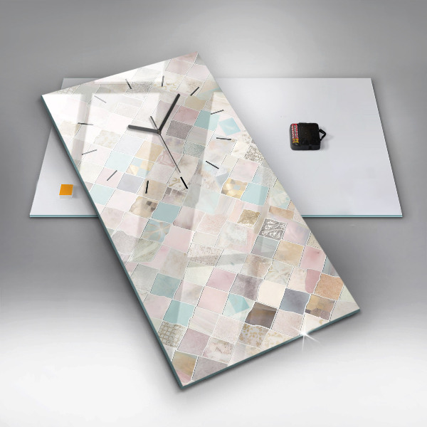 Vertical wall clock Colored tiles