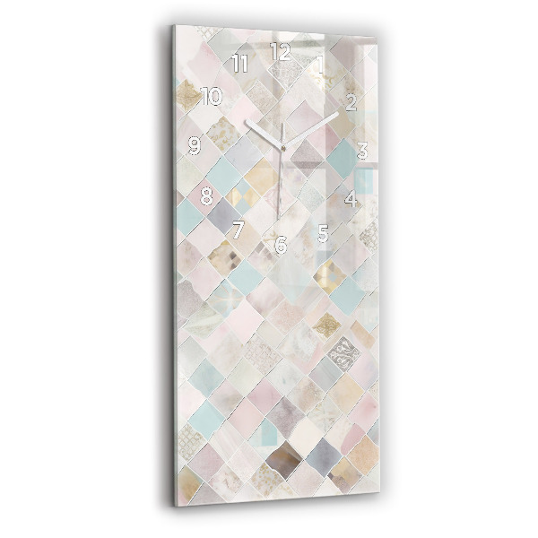 Vertical wall clock Colored tiles