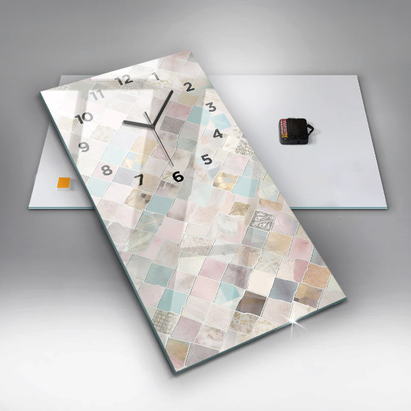 Vertical wall clock Colored tiles