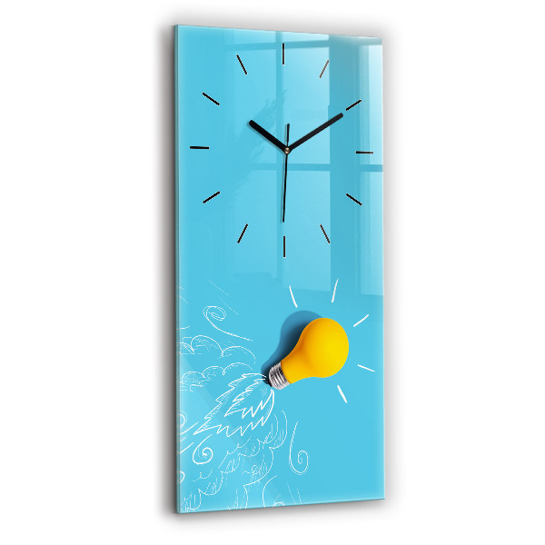 Vertical wall clock Light bulb drawing
