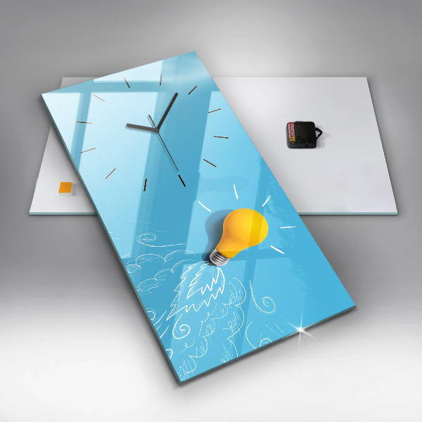 Vertical wall clock Light bulb drawing