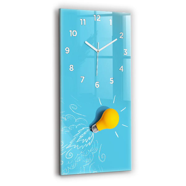 Vertical wall clock Light bulb drawing