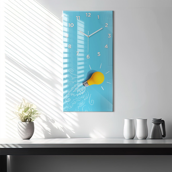 Vertical wall clock Light bulb drawing