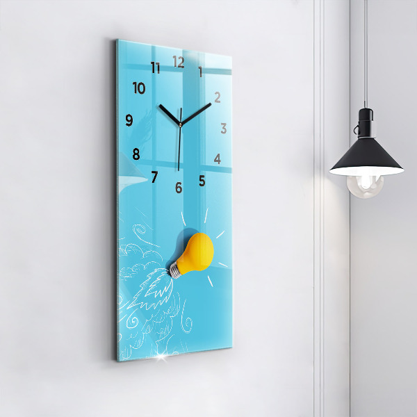 Vertical wall clock Light bulb drawing