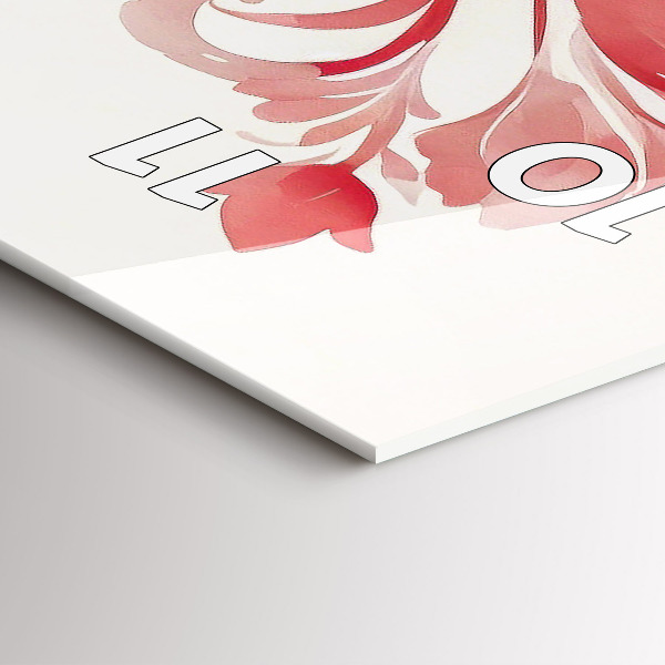 Vertical wall clock Red flowers