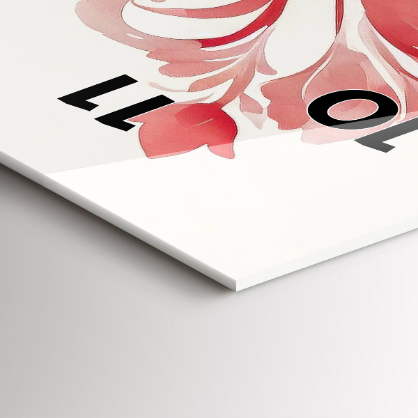 Vertical wall clock Red flowers