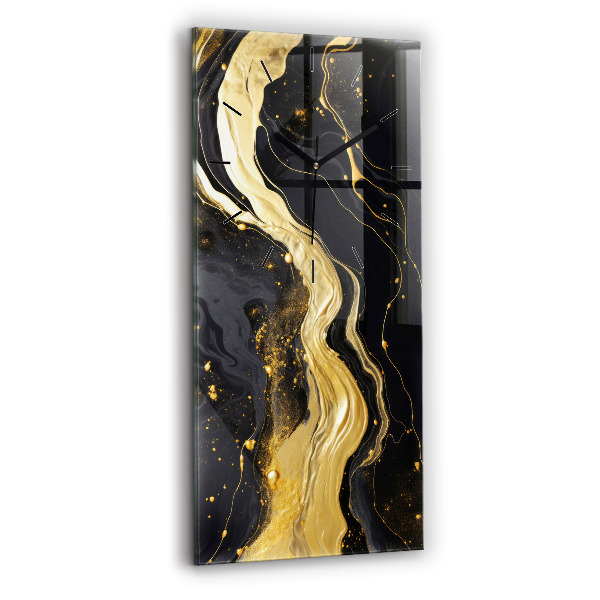 Vertical wall clock Gold marble