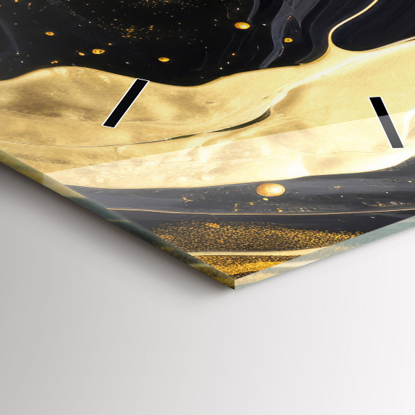 Vertical wall clock Gold marble