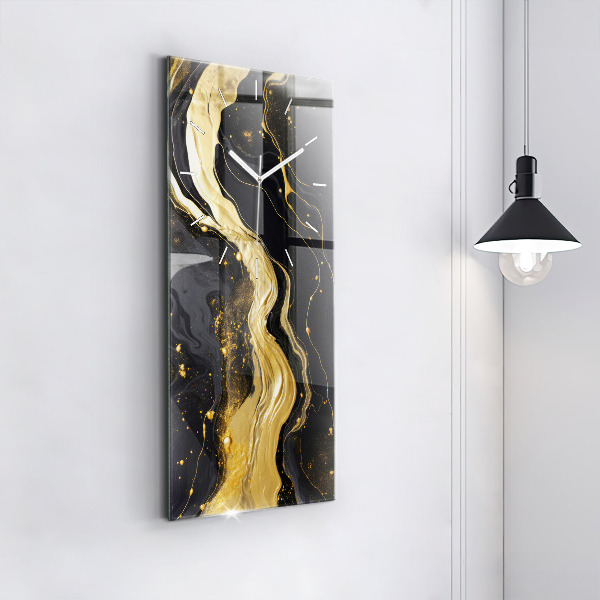 Vertical wall clock Gold marble