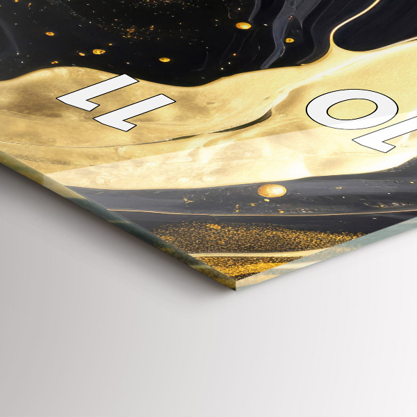 Vertical wall clock Gold marble