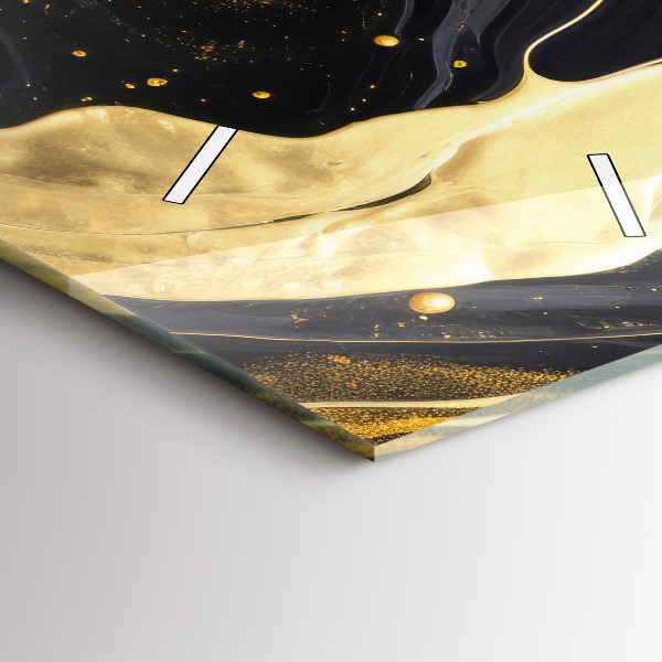 Vertical wall clock Gold marble