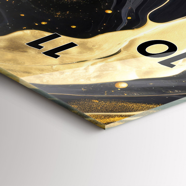 Vertical wall clock Gold marble